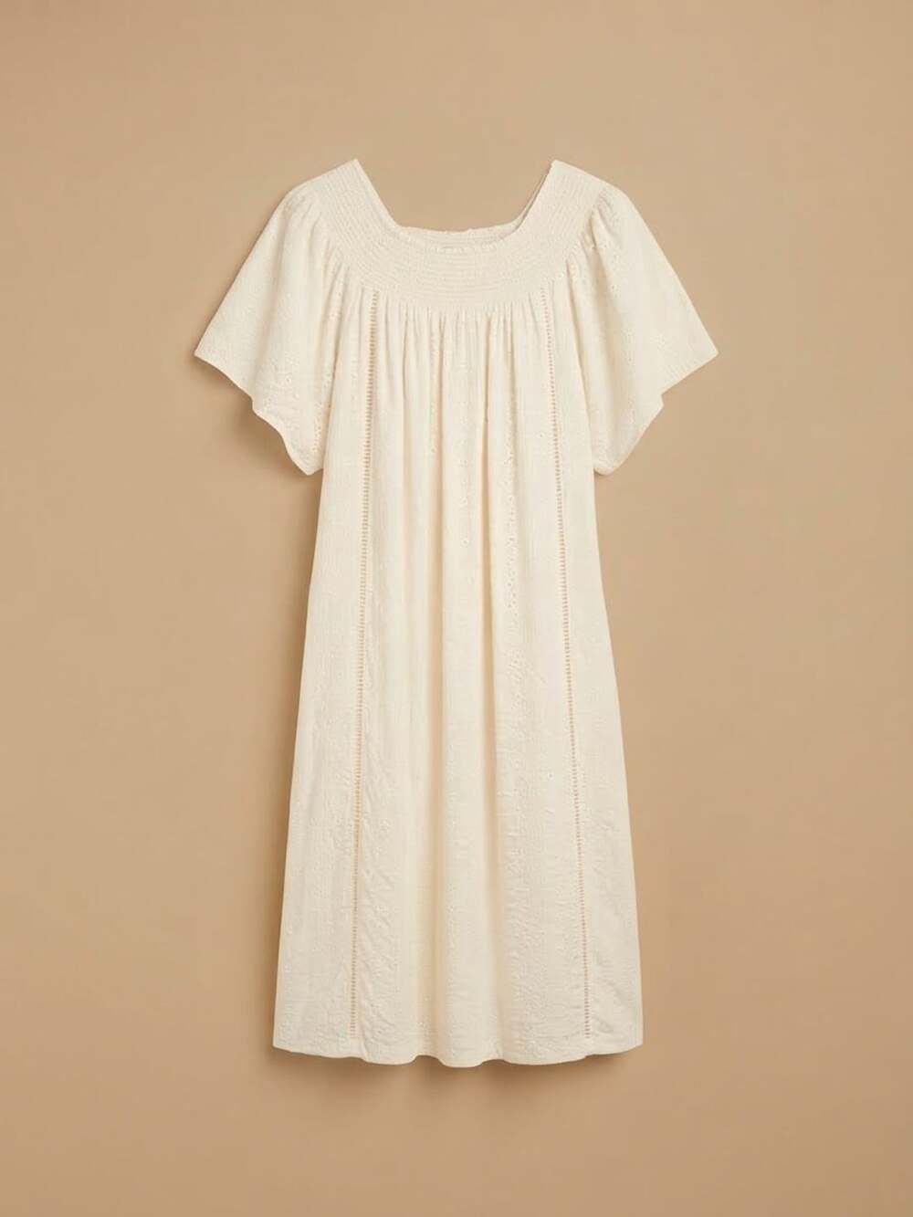 Old Navy Flutter Sleeve Smocked Dress Size XL Tall White